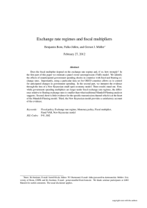 "Exchange Rate Regimes and Fiscal Multipliers"