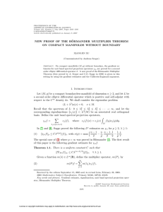 NEW PROOF OF THE H¨ORMANDER MULTIPLIER THEOREM ON
