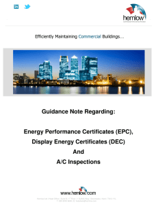 Energy Certificates - EPC And DEC Guidance Note