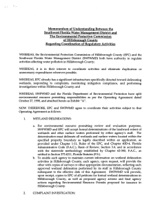 Memorandum of Understanding Between the Southwest Florida