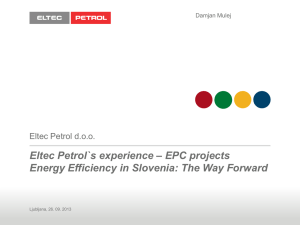 Eltec Petrol`s experience – EPC projects Energy Efficiency in