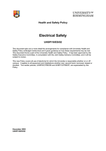 Electrical Safety -University policy