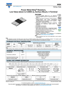 WSK Power Metal Strip® Resistors, Low Value (down to