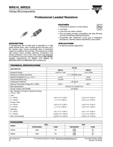 MRS16, MRS25 Professional Leaded Resistors