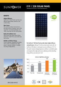 SunPower 238 Watt solar panel: Maximum efficiency