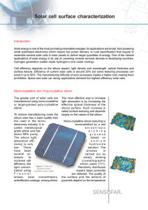 Solar cell surface characterization