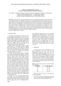 IMPACT OF SHUNTED SOLAR CELLS ON THE IV