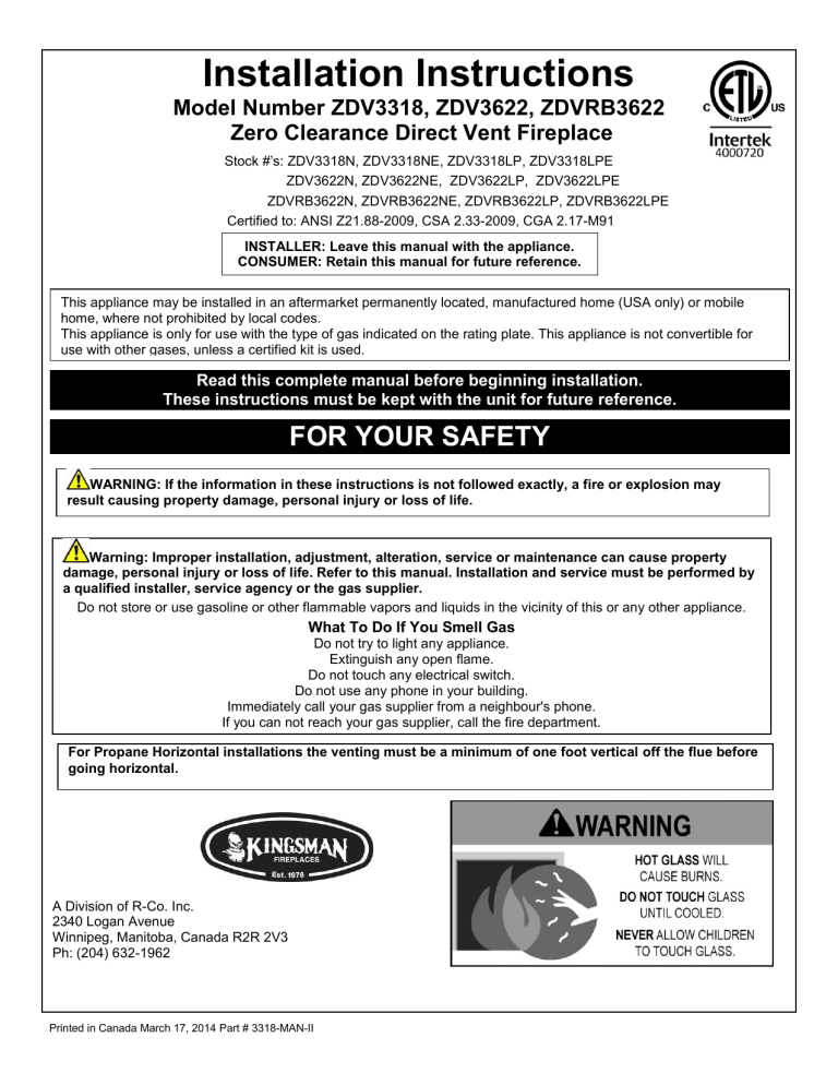 Installation Instructions Installation Instructions