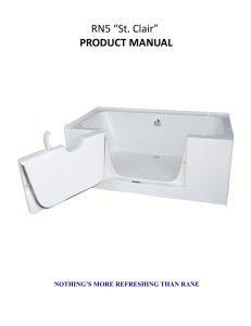 RN5 St. Clair Manual - Rane Bathing Systems