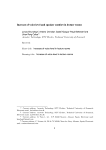 Increase of voice level and speaker comfort in lecture rooms