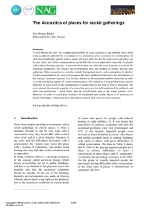 Plenary Lecture: The Acoustics of Places for Social Gatherings