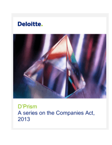 D`Prism A series on the Companies Act, 2013
