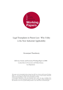 Legal Transplants in Patent Law: Why Utility is the New