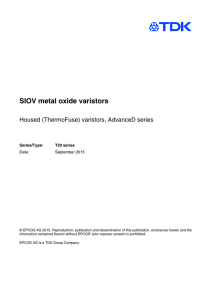 SIOV metal oxide varistors, ThermoFuse, T20 series, AdvanceD series