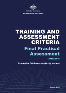 training and assessment criteria - Australian Maritime Safety Authority