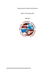 Laguna Beach Unified School District District Technology Plan 2014