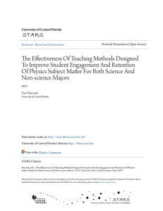 the effectiveness of teaching methods designed to improve