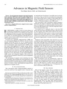 Advances in Magnetic Field Sensors