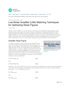 Matching Techniques for Optimizing Noise Figures