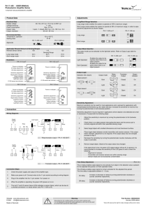 PA 11 A/B - USER MANUAL Photoelectric Amplifier Series Product