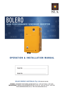 Installation Manual - Solar Energy Australia