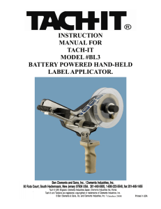 Model BL3 Instruction Manual - Tach-It