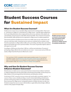 Student Success Courses for Sustained Impact