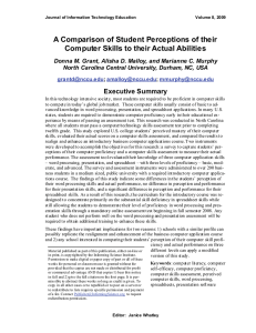 A Comparison of Student Perceptions of their Computer Skills to