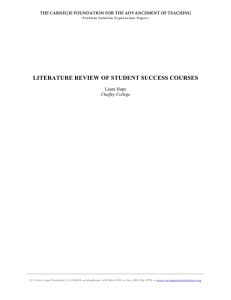Literature review of Student Success Courses