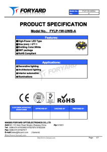 PRODUCT SPECIFICATION SPECIFICATION Model No.