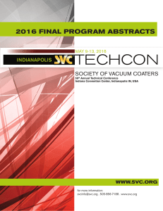 2016 FP Abstracts.indd - The Society of Vacuum Coaters