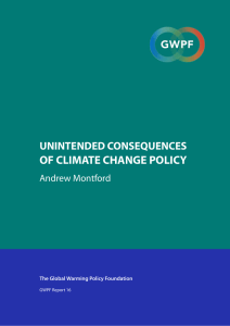 Unintended Consequences of Climate Change Policy