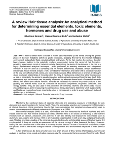 A review Hair tissue analysis: An analytical method for determining