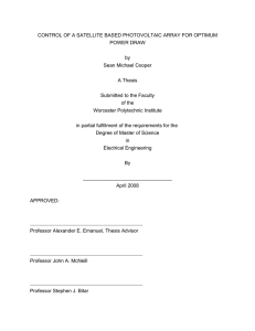 CONTROL OF A SATELLITE BASED PHOTOVOLTAIC ARRAY FOR