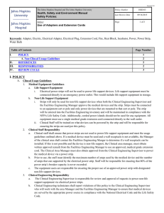 Use of Adapters and Extension Cords