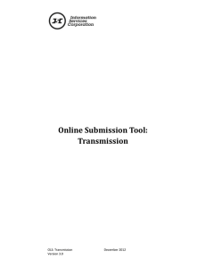 Online Submission Tool: Transmission