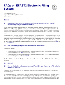 FAQs on EFAST2 Electronic Filing System