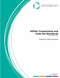 HIPAA Transactions and Code Set Standards