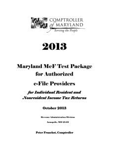 maryland test case #1 - Maryland Taxes