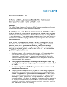 National Grid USA Standards of Conduct for Transmission Providers