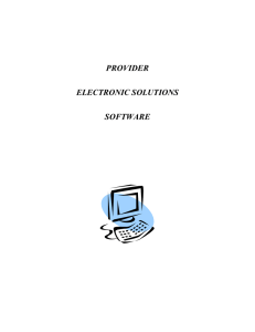 PROVIDER ELECTRONIC SOLUTIONS SOFTWARE