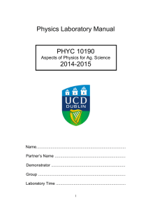 Physics Laboratory Manual PHYC 10190 2014-2015