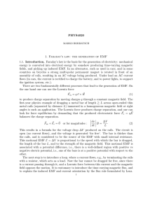 PHYS4020 1. Faraday`s law: the generation of EMF 1.1. Introduction