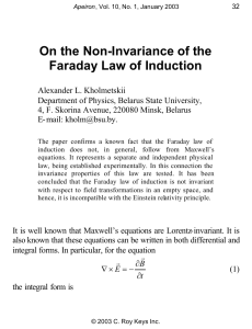 On the Non-Invariance of the Faraday Law of Induction