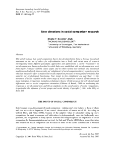 New directions in social comparison research