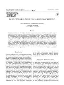 place attachment: conceptual and empirical questions