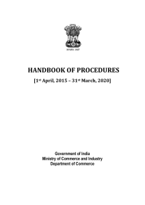 handbook of procedures - Directorate General of Foreign Trade