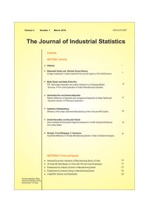 0 The Journal of Industrial Statistics Vol. 4 No. 1 March 2015