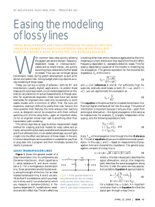 Easing the modeling of lossy lines