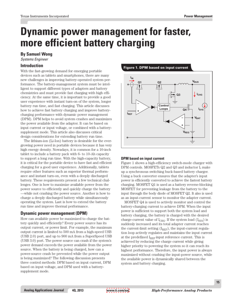 Dynamic power management for faster, more efficient battery charging